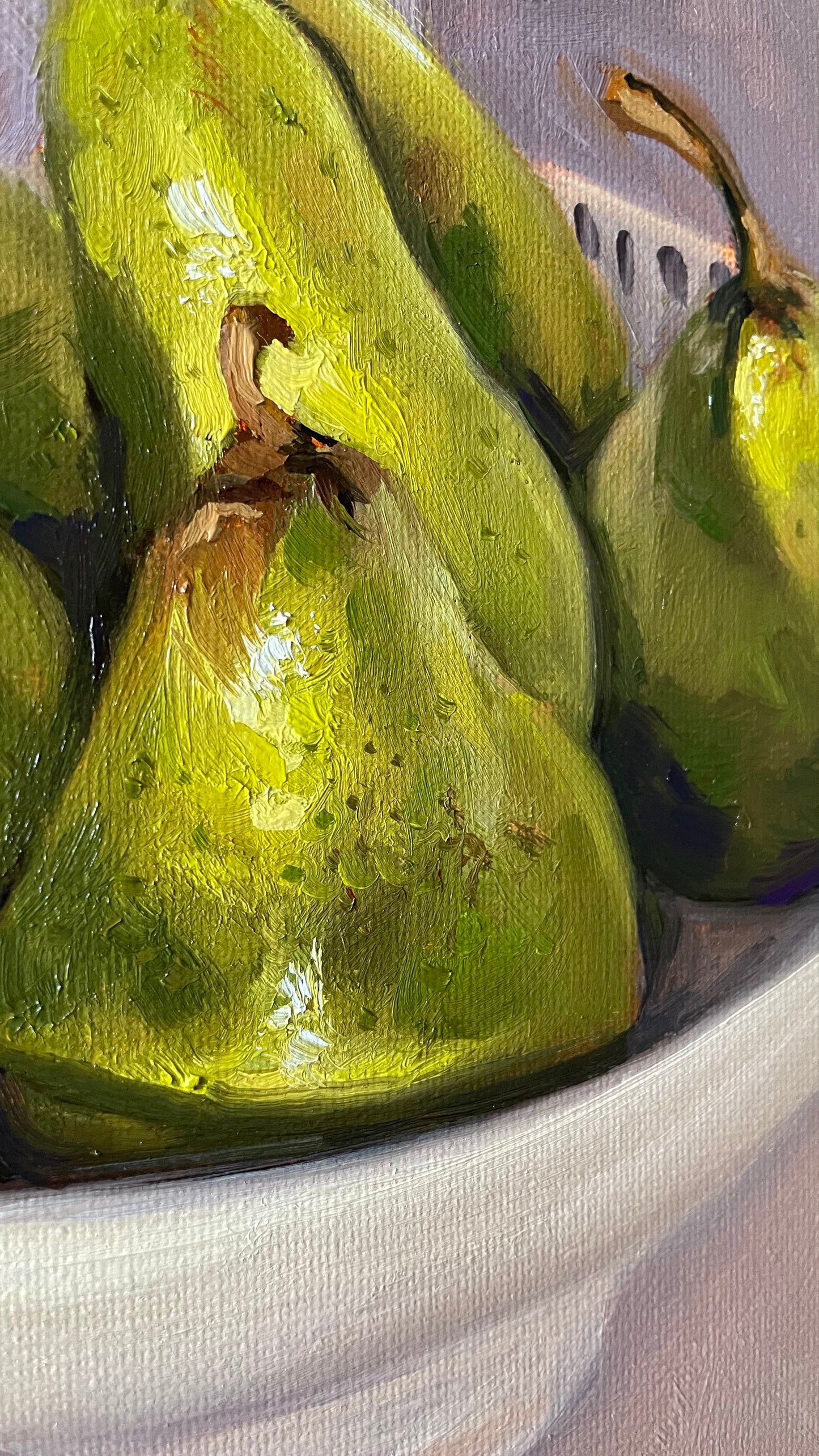 Sunlit Pears Still Life Original Oil Painting
