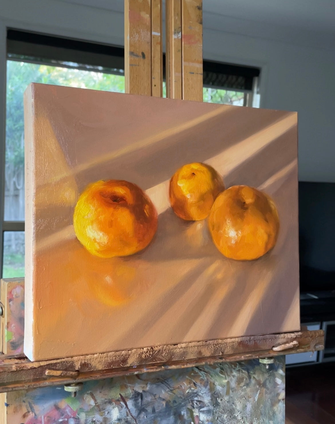 Trio of Mandarins Still Life Original Oil Painting