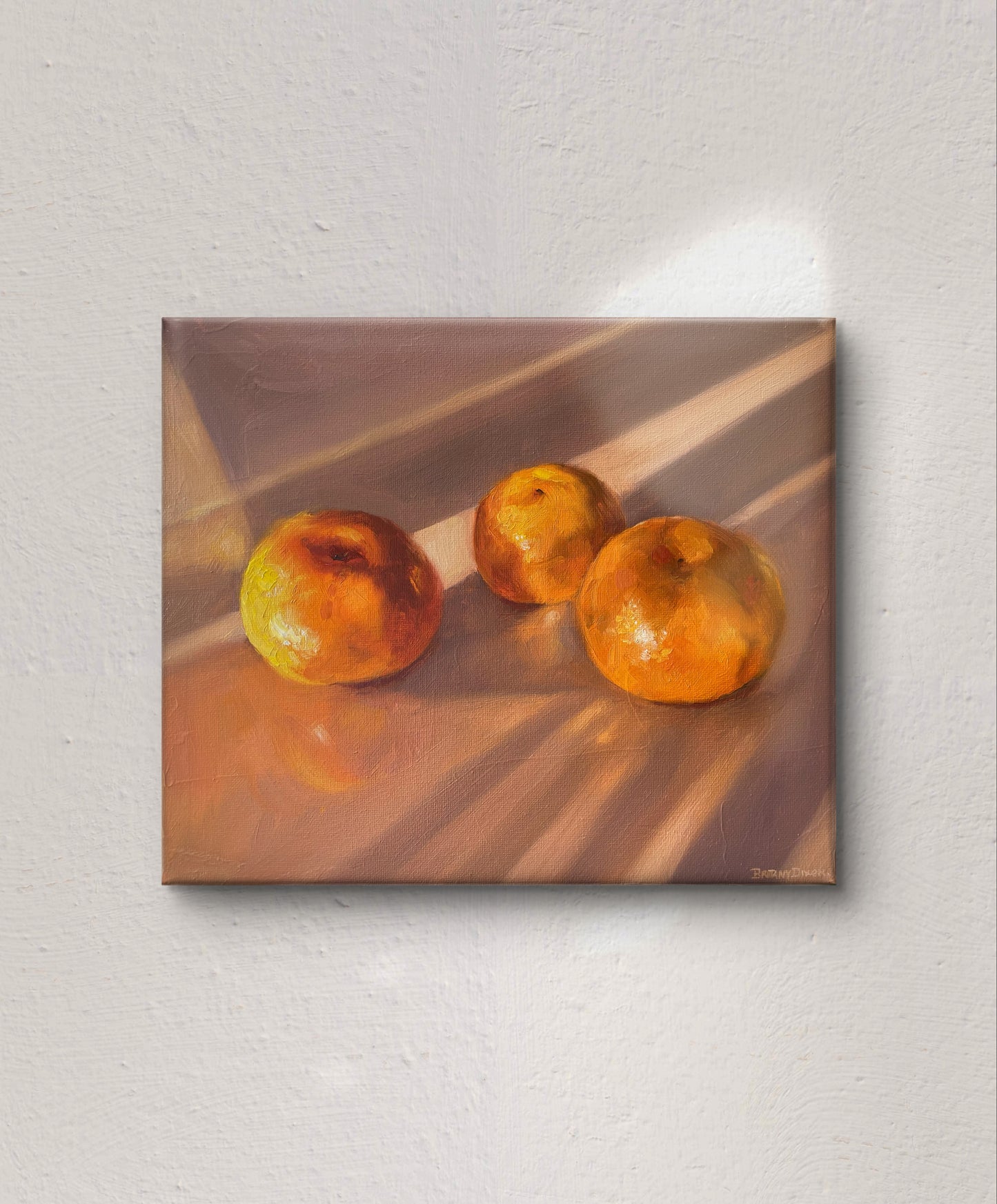 Trio of Mandarins Still Life Original Oil Painting