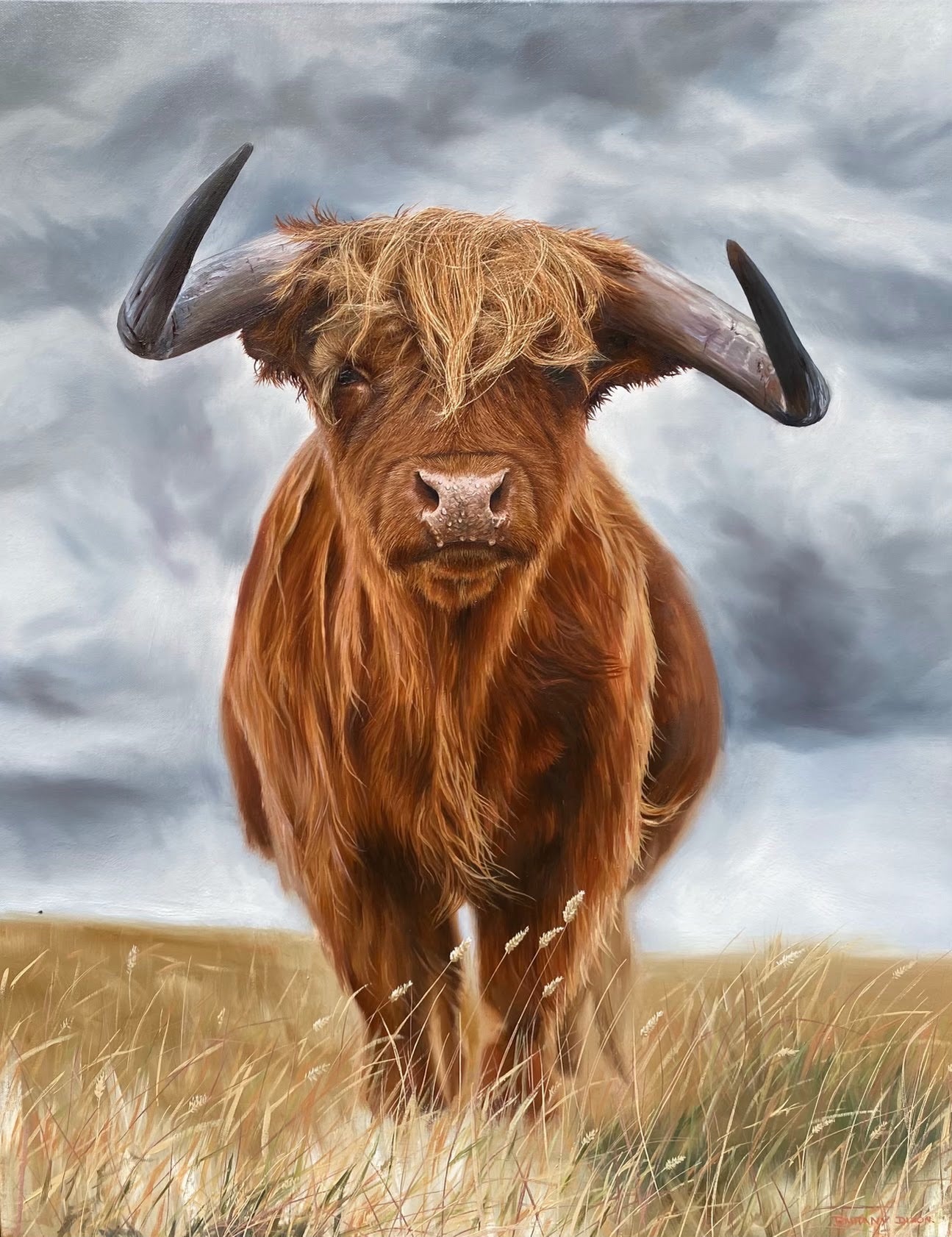 Charlie the Highland Cow Original Oil Painting