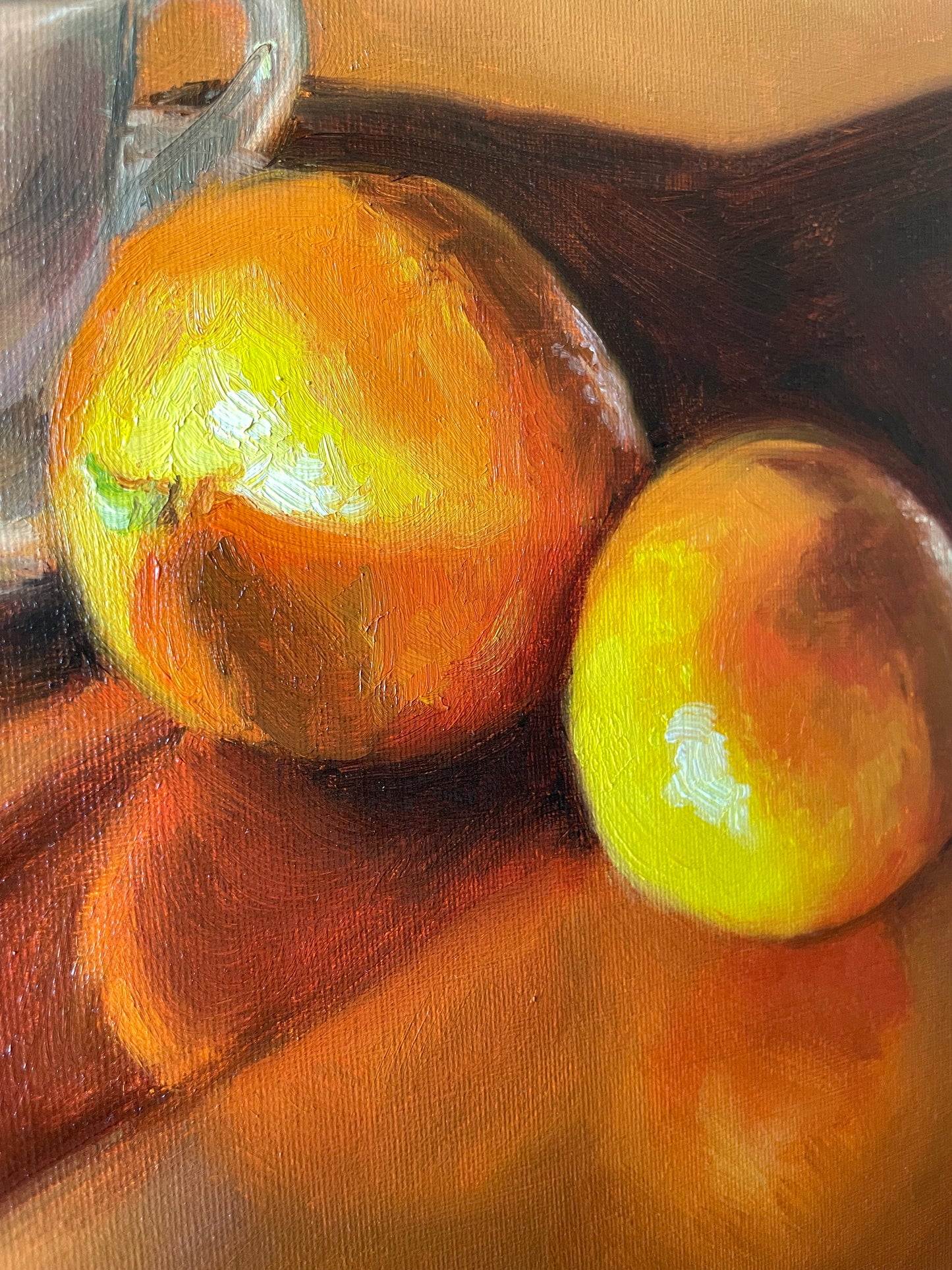 Fruit and Tea Still Life Original Oil Painting
