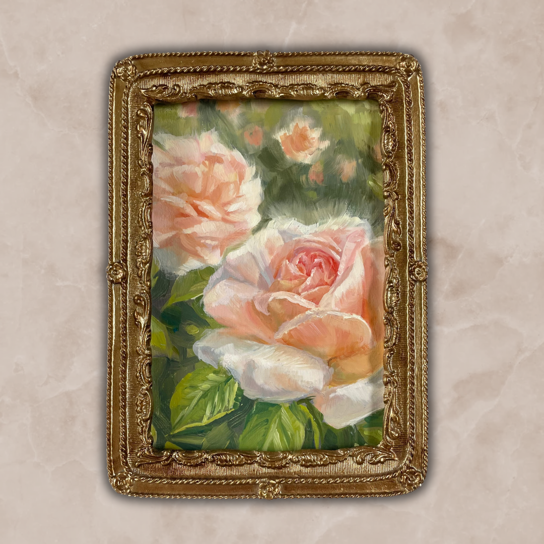 Sunrise Roses Original Oil Painting