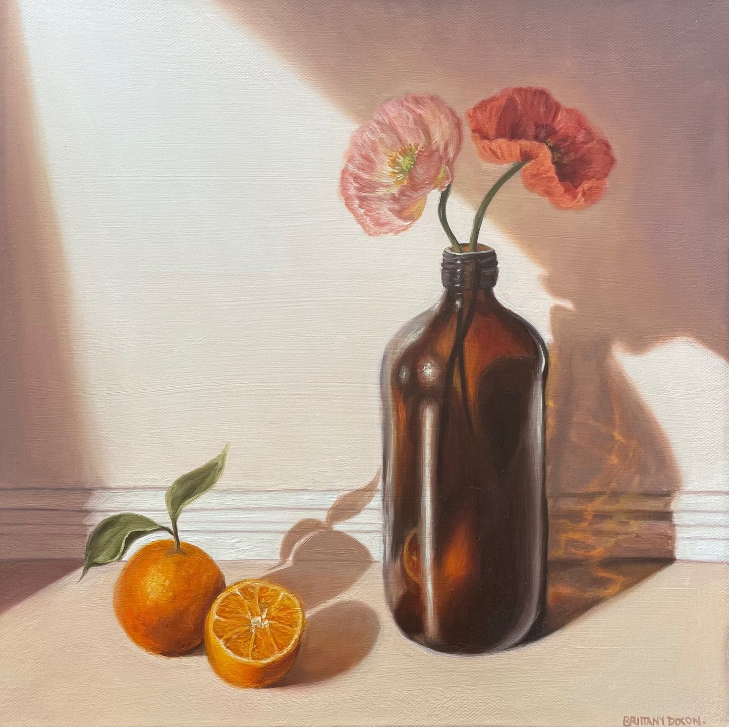 Poppies and Oranges Original Oil Painting