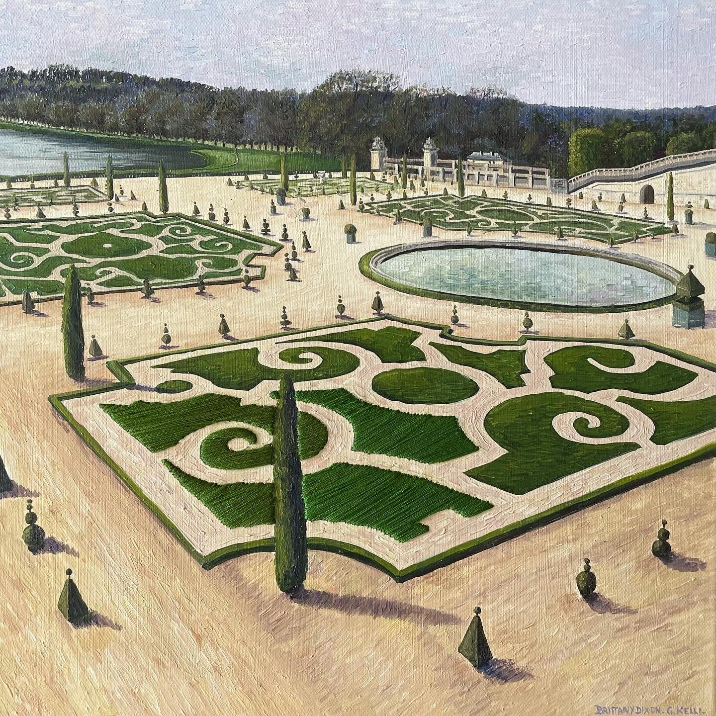 VERSAILLES Original Oil Painting | Textured Gardens no. 2
