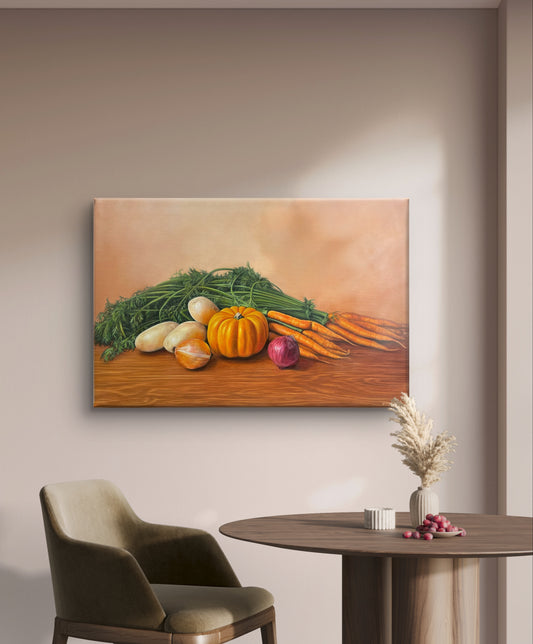 FAMILY HARVEST Original Oil Painting